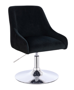 HR920N Fekete Modern Velúr Szék Krómozott lábbal