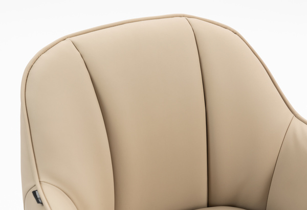 HR2055W Krémszínű Modern Műbőr Szék Fekete lábbal