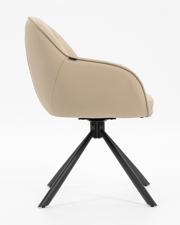 HR2055 CSILLAGLÁB Krémszínű Modern Műbőr Szék Fekete lábbal