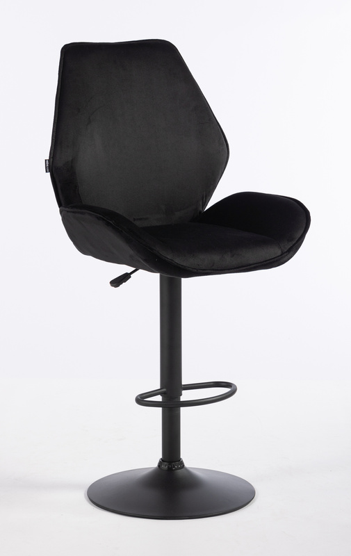 HR350W Fekete modern velúr szék fekete lábbal