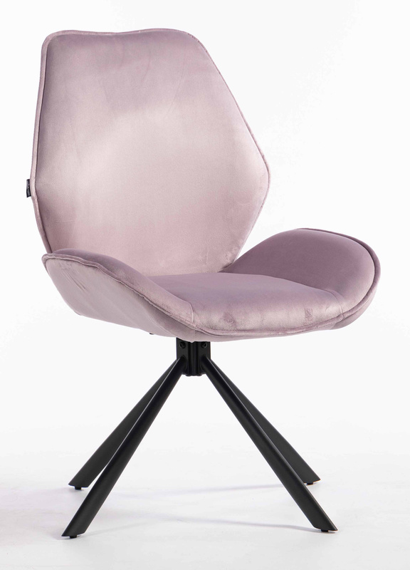 HR350 CSILLAGLÁB Halványlila modern velúr szék fekete lábbal