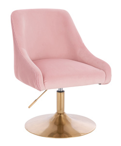 HR920N Púder Rózsaszín Modern Velúr Szék Arany lábbal