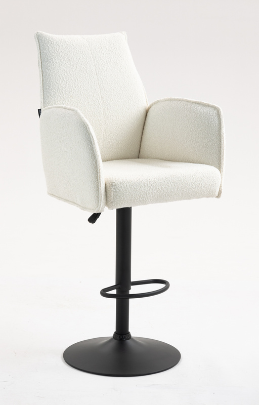 HR280W Krémszínű modern boucle szék fekete lábbal