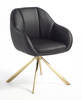 HR2055 CSILLAGLÁB Fekete Modern Műbőr Szék Aany lábbal