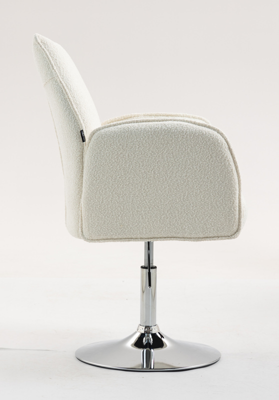 HR280N Krémszínű modern boucle szék krómozott lábbal
