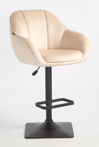 HR2055KW Krémszínű Modern Velúr Szék Fekete lábbal