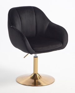 HR2055N Fekete Modern Velúr Szék Arany lábbal