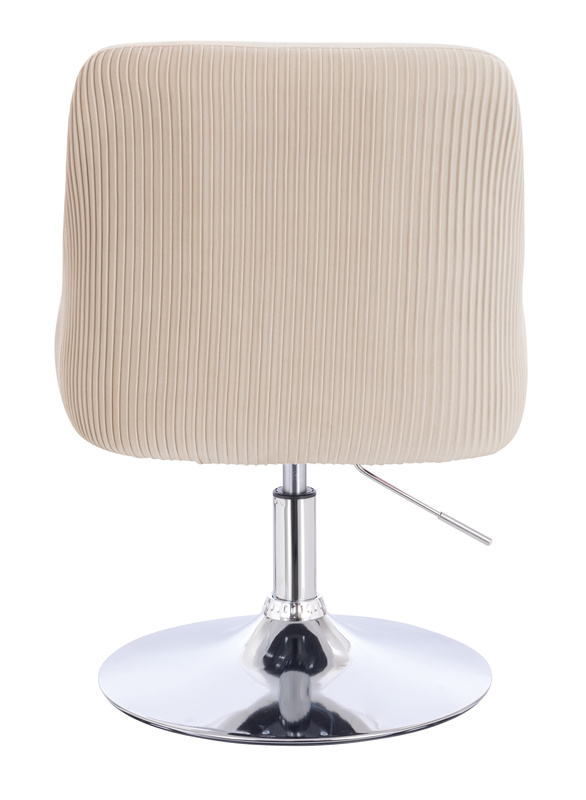 HR920N Krémszínű Modern Velúr Szék Krómozott lábbal