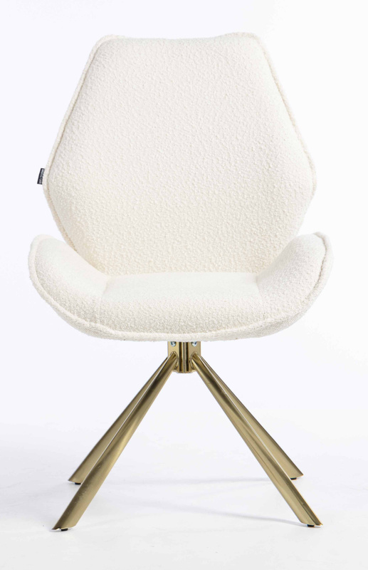HR350 CSILLAGLÁB Krémszínű modern boucle szék arany lábbal