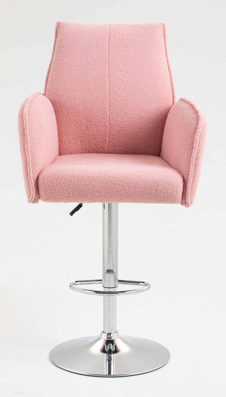 HR280W Púder Rózsaszín modern boucle szék krómozott lábbal