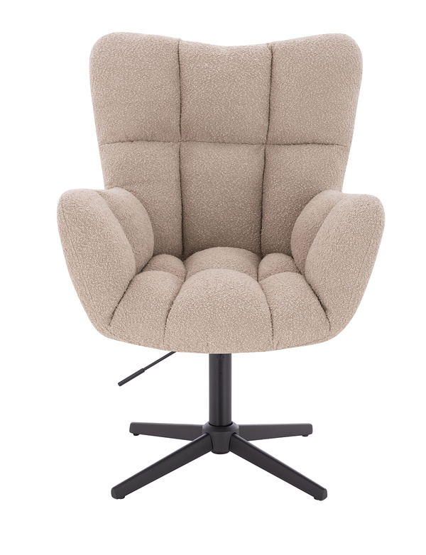 HR650CROSS Latte modern boucle szék fekete lábbal