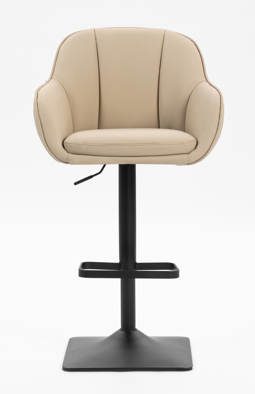 HR2055KW Krémszínű Modern Műbőr Szék Fekete lábbal