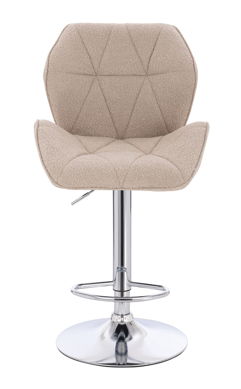 HR212W Latte modern boucle szék krómozott lábbal