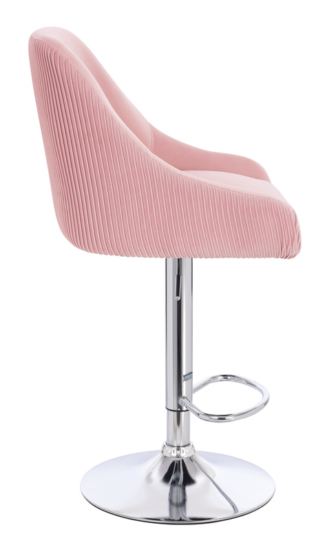 HR920W Púder Rózsaszín Modern Velúr Szék Krómozott lábbal