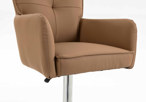 HR250W Karamell Színű Prémium Soft Műbőr Szék Krómozott Lábbal