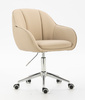 HR2055K Krémszínű Modern Műbőr Szék Krómozott lábbal
