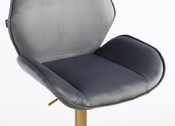 HR350W Grafit modern velúr szék arany lábbal