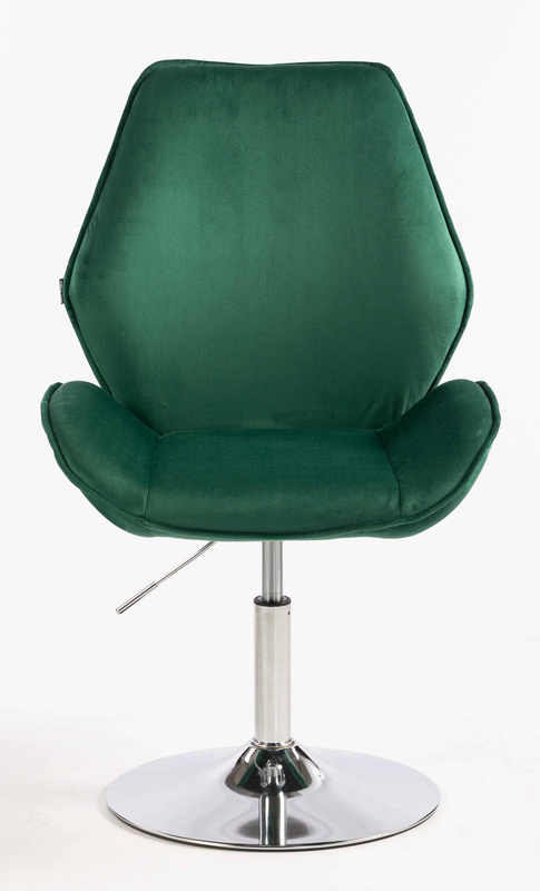 HR350N Sötétzöld modern velúr szék krómozott lábbal