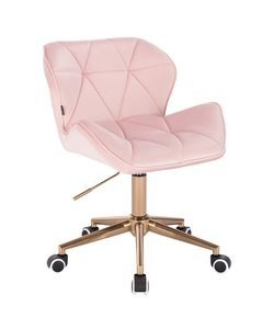 HR111K Púderrózsaszín modern velúr szék arany lábbal