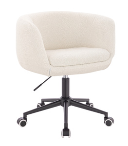 HR333K Krémszínű modern boucle szék fekete lábbal