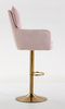 HR250W Púder Rózsaszín modern velúr szék arany lábbal