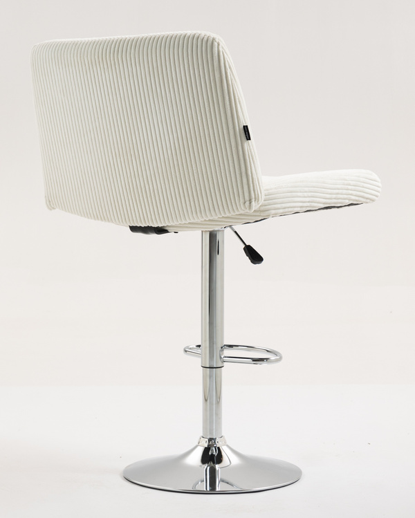 HR150W Fehér Modern Kordbársony Szék Krómozott lábbal