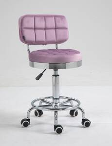 HC636 Halványlila modern velúr szék krómozott lábbal