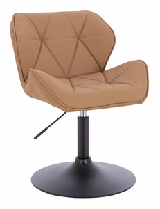 HR111N Karamell Műbőr Premium Soft szék fekete lábbal