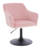 HR190N Púder Rózsaszín Modern Velúr Szék Fekete lábbal