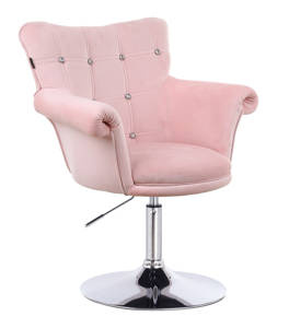 HR804CN Púderrózsaszín modern velúr szék chrom lábbal