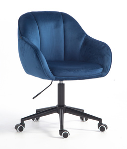 HR2055K Tengerkék Modern Velúr Szék Fekete lábbal
