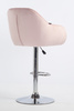 HR2055W Púder Rózsaszín Modern Velúr Szék Krómozott lábbal