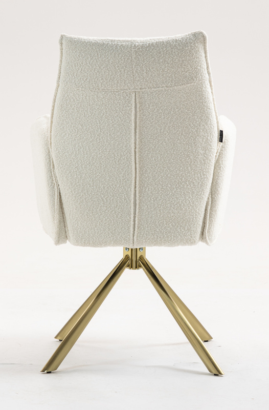 HR280 CSILLAGLÁB Krémszínű modern boucle szék arany lábbal