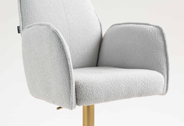 HR280W Szürke modern boucle szék arany lábbal