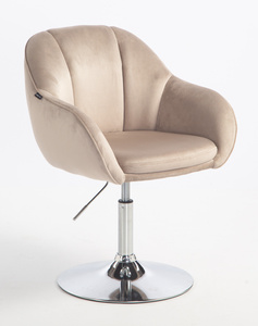 HR2055N Latte Modern Velúr Szék Krómozott lábbal