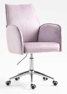 HR280K Halványlila Modern Velúr Szék Krómozott lábbal