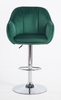 HR2055W Sötétzöld Modern Velúr Szék Krómozott lábbal