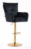 HR250W Fekete modern velúr szék arany lábbal