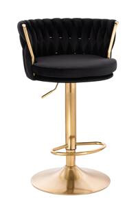 HR450W Fekete Modern Velúr Szék Arany lábbal