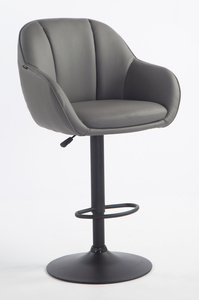 HR2055W Szürke Modern Műbőr Szék Fekete lábbal