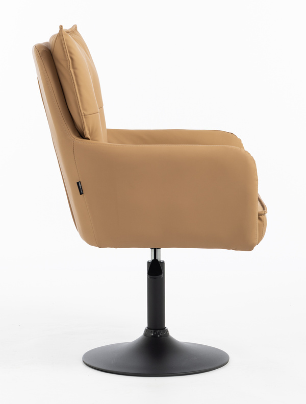 HR250N Karamell Színű Prémium Soft Műbőr Szék Fekete Lábbal