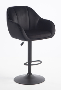 HR2055W Fekete Modern Velúr Szék Fekete lábbal