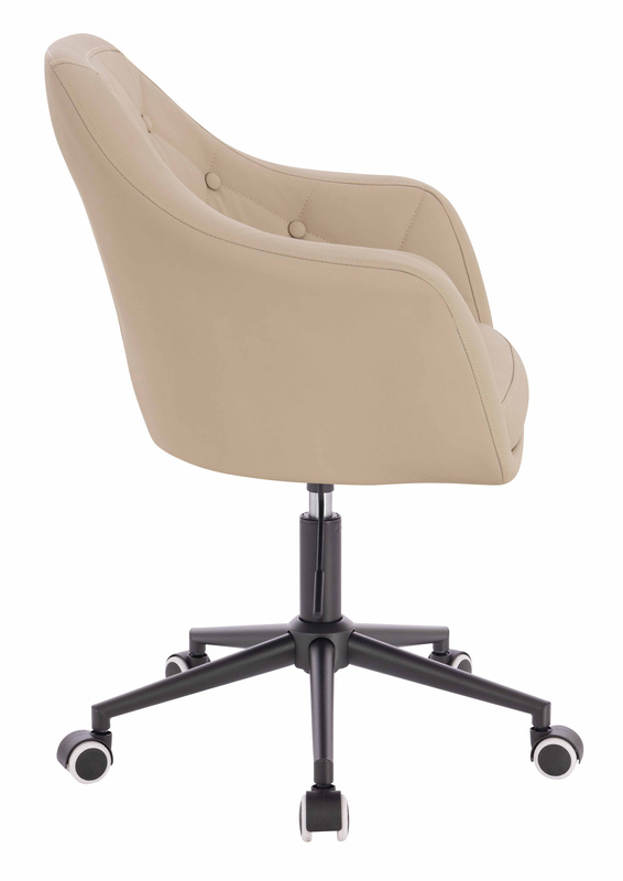 HR831K Krémszínű Műbőr Premium Soft szék fekete lábbal