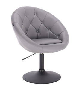 HC8516N Szürke modern műbőr szék fekete lábbal