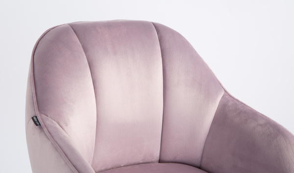 HR2055W Halványlila Modern Velúr Szék Krómozott lábbal