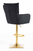 HR250KW Fekete modern velúr szék arany lábbal