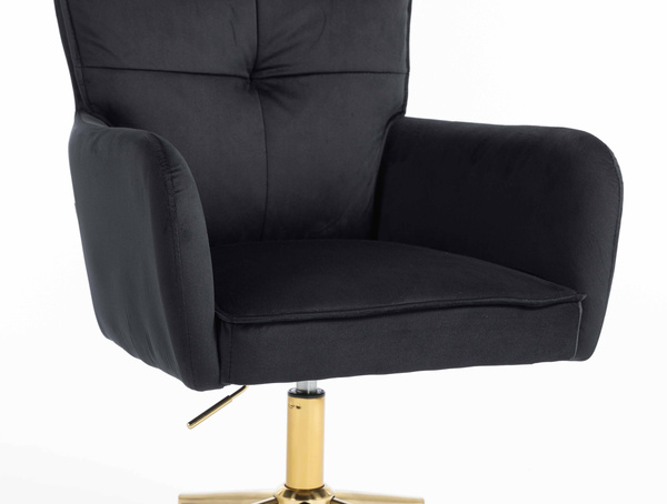 HR250K Fekete modern velúr szék arany lábbal
