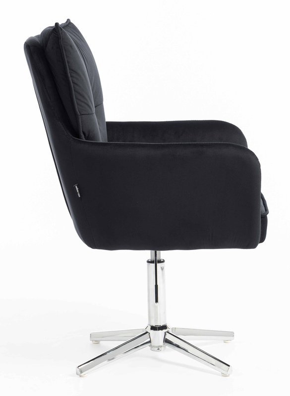 HR250CROSS Fekete modern velúr szék krómozott lábbal