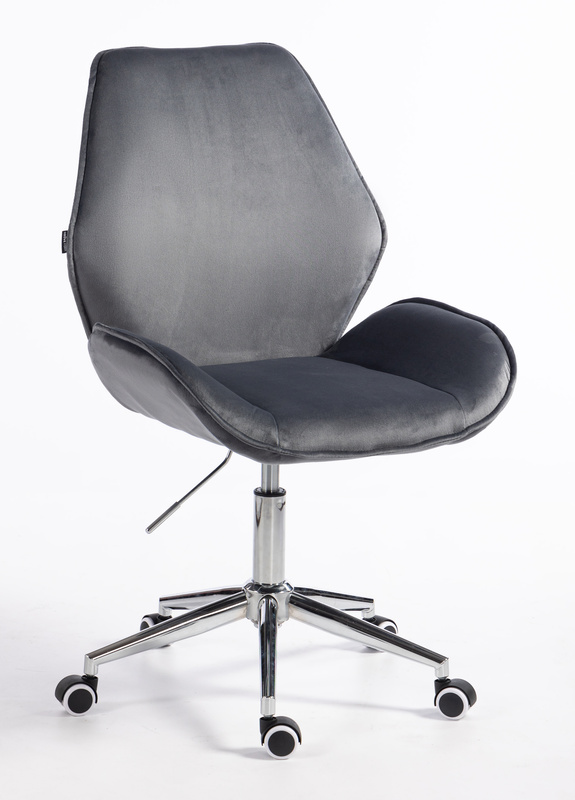HR350K Grafit modern velúr szék krómozott lábbal