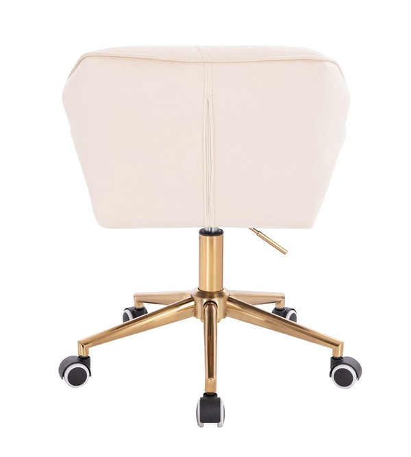 HR111K Krémszínű modern velúr szék arany lábbal